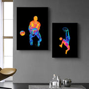 Abstract Watercolor Figue Basketball Canvas Painting Sports Posters and Prints Wall Art Picture for Living Room Home Decor Gift